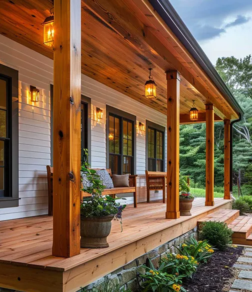 Best wooden porch column installation, showcasing expert craftsmanship & design.