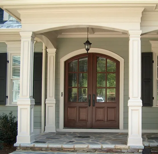 Custom square porch column with a sleek, modern design for enhanced outdoor aesthetics.