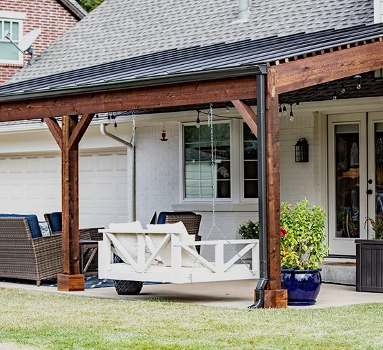 Permanent patio roof installation for durable & stylish outdoor coverage.