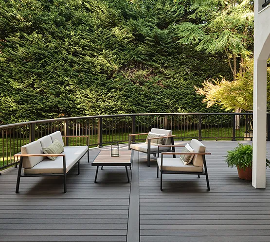 Wooden deck addition built by a contractor, showcasing a custom outdoor living space.